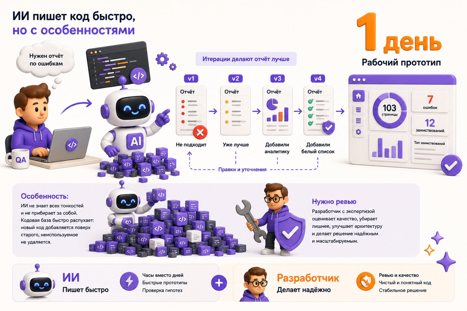 Изображение Создание кода с помощью ИИ: быстро, но с особенностями